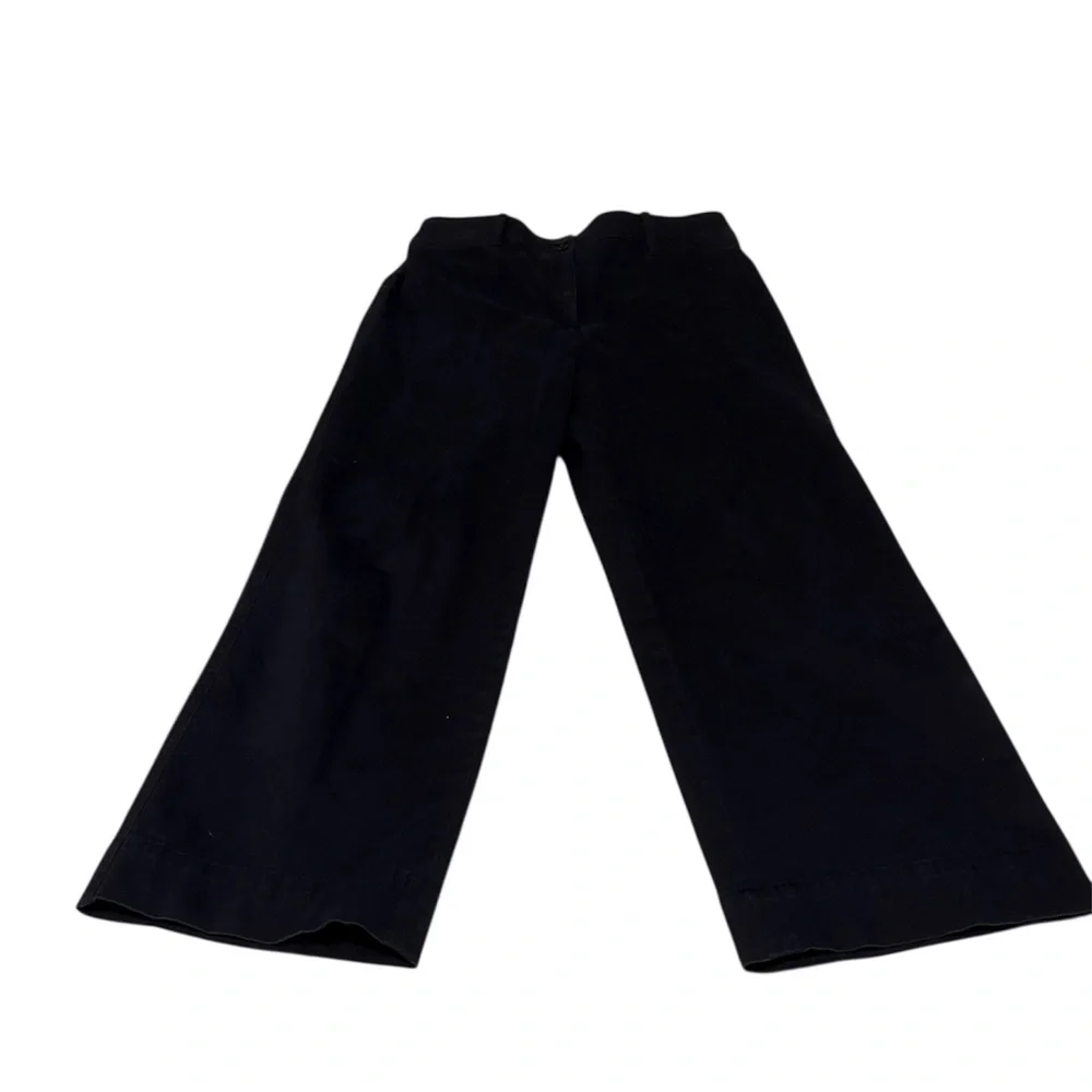 Talbots Navy Wide-Leg Chino Pants 12 Petite - Picture 4 of 7